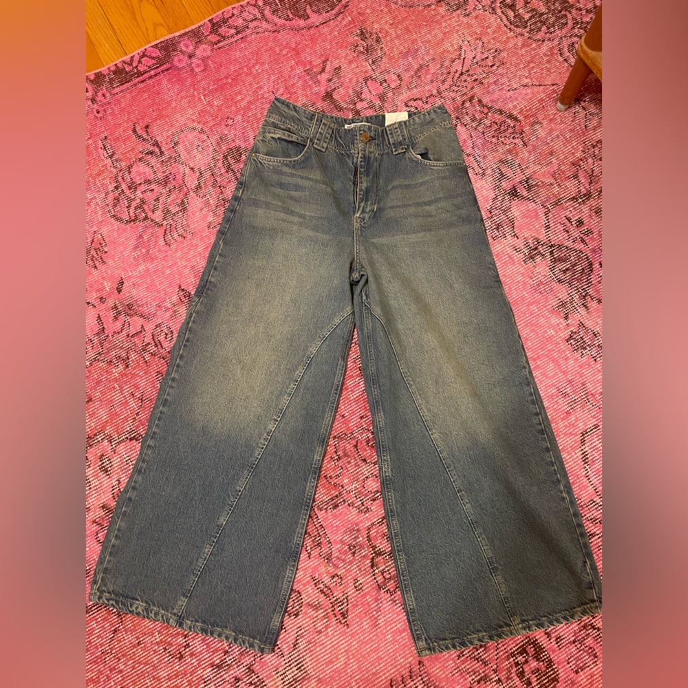 We The Free High Rise Wide Leg Cropped Jeans